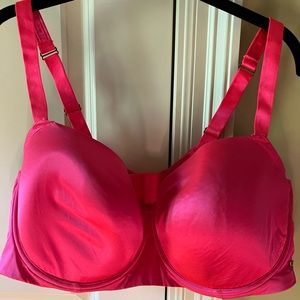 SAVAGE X FENTY BRA FULL COVERAGE LIGHTLY PADDED ADJUSTABLE STRAPS HOT PINK 46DDD
